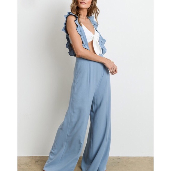 Ruffle-trim Suspenders 2-piece Set - Picture 4 of 8